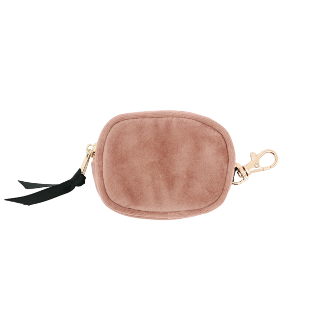 bag-all earbuds/airpods case with clasp | pink velvet