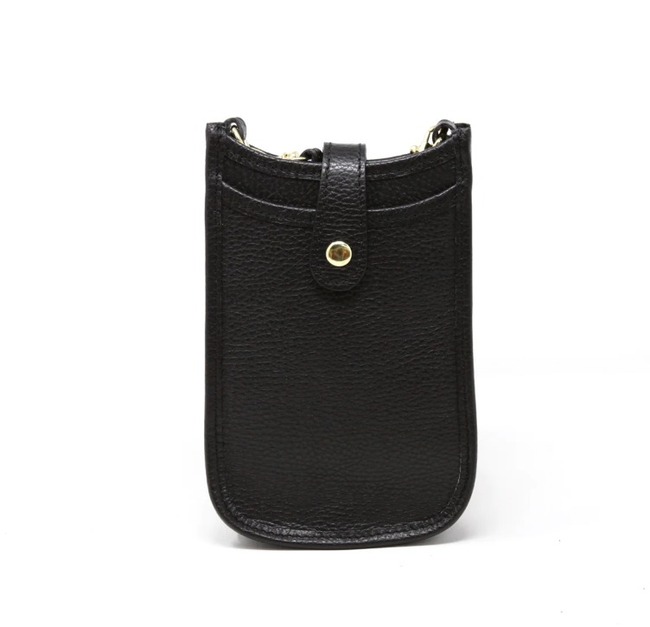 Crossbody Leather Handbag- Black