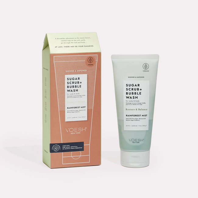 Rainforest Mist Sugar Scrub + Bubble Wash for Scalp and Body