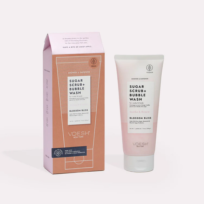 Blossom Bliss Sugar Scrub + Bubble Wash for Scalp and Body