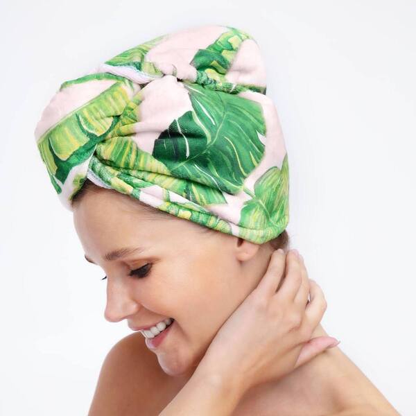 Kitsch Microfiber Hair Towel-Palm Print