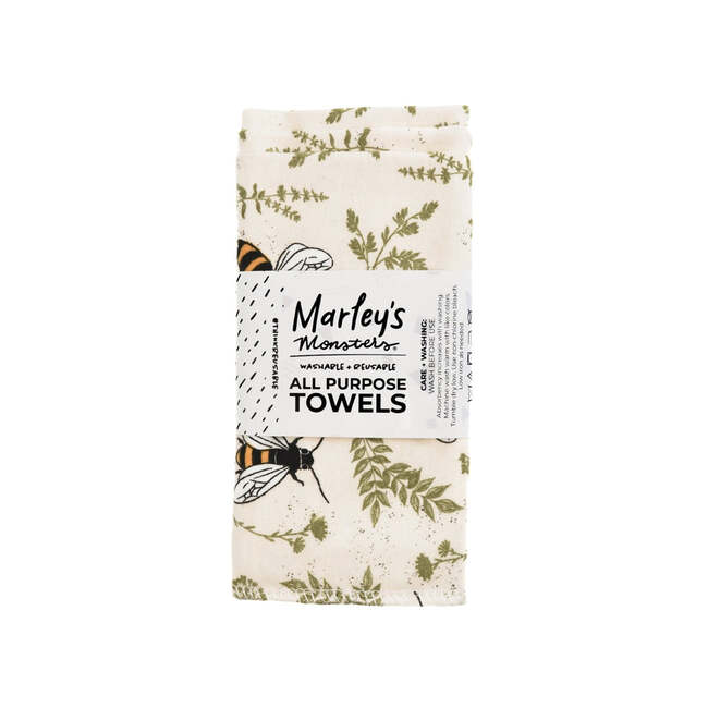 All Purpose Towels- Bees and Plants 3pk