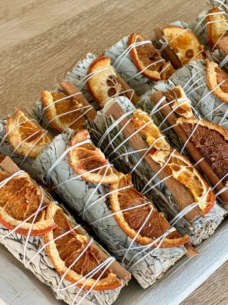 White Sage Sticks with Cinnamon and Orange