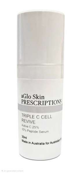 AGlo Skin PRESCRIPTIONS - TRIPPLE C CELL REVIVE - Active C 25%, 10% Peptide Serum