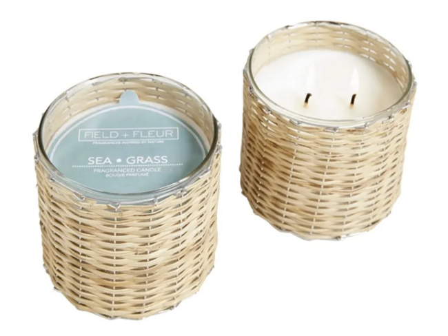 Sea Grass 2 Wick Handwoven Candle