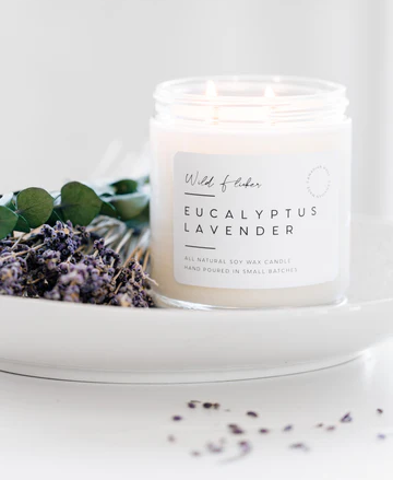 Wild Flicker Soy Wax Candle - Eucalyptus Lavender