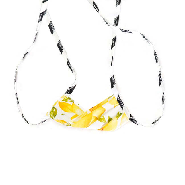 Flannel Face Mask - Vintage Lemons/B&W