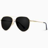 WMP Eyewear | Ramsey Geometric Polarized Aviators Gold/Blk