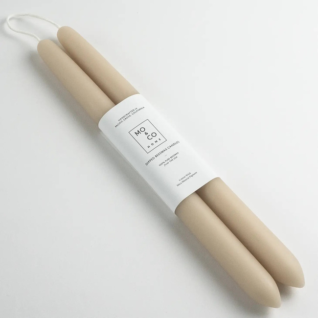 14" Dipped Beeswax Candles - Clay