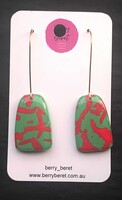 Berry Beret - Green & Pink Dangles
