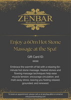 60m Non Registered Hot Stone Massage - Gift Card