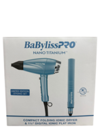 BaBylissPRO Nano Titanium Compact Folding Ionic Dryer & 1.25" Digital Ionic Flat Iron