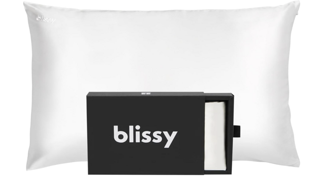 Blissy Silk Pillowcase - Queen / White